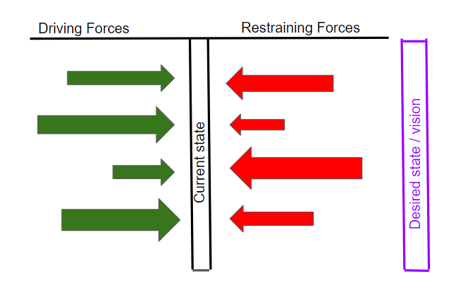 Diagram showing visual representation of force field analysis.